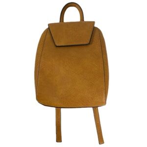 Brown Leather Mini Backpack Women’s Casual Daypack Minimalist Travel Bag